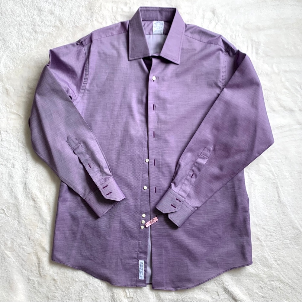 Brooks Brothers Dress Shirt Purple 16 1/2 x 34